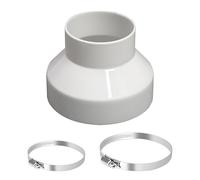 Reducer Ducting Reducer 150mm to 100mm with 2 Adjustable Stainless Hose Clips, 6 to 4 inch Ducting Pipe Reduction Connector for Extractor Fans Circular Reducing Joint Duct Pipe Connector