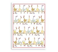 Reduces: Kracht Tea Towels for Easter, Linen; Chickens Roosting, Pack of 2, 50 x 70 CM