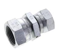 Reducing Straight Connector G1/2'' x G3/4'' Female High Pressure Steel 60° Cone 175bar (2458.75psi) Hydraulic