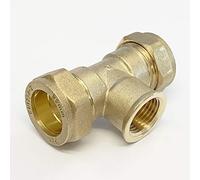 Reducing Tee 15mm x 15mm x 1/2" Female Compression WRAS Approved Heavy Pattern Embrass