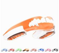 Reductro Mouthguard Slim Fit, Adults and Junior Sports Gum Shield Mouth Guard with case for Boxing, MMA, Rugby, Hockey, Karate, Judo and All Contact Sports. Fitting Technology. (White & Orange)