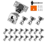 Redunest 1-1/4 Overlay Soft Close Cabinet Hinges, 20 Pack Slow Soft Close Hinges for Kitchen Cabinets Satin Nickel Hidden Self Closing Kitchen Cabinet Hinges for Cupboard
