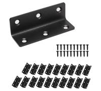 Redunest L Bracket, Heavy Duty Corner Brace, 20 Pack 3.2" Metal Shelf Bracket Angle Bracket for Shelves, Black Metal Braces for Wood Furniture