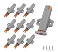 Redunest Push to Open Door Latch,10 Pack Non-Magnetic Heavy Duty Push Latch for Hidden Door Push Release Drawer Pull Touch Lock Tip On RV Closet Close Strong Pop Out,Push to Open Cabinet Hardware