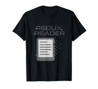 Redux Reader Glitch Pixel Bookworm Reading Design T-Shirt