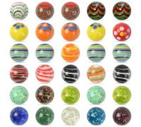 Redvigh Glass Marbles 30PCS, Marbles for Vases 25 Colorful Assorted Marble and 5 Glow in The Dark Marble for DIY Play Home Decoration