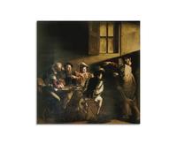 RedVos The Calling of Saint Matthew Poster by Caravaggio Canvas Wall Art Picture Prints Hanging Photo Gift Idea Decor Homes Artworks 28x28inch(70x70cm)