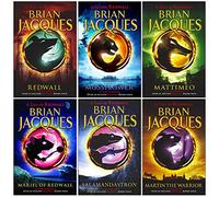 Redwall Book Series 1 to 6 Books Collection Set By Brian Jacques (Redwall, Mossflower, Mattimeo, Mariel Of Redwall, Salamandastron, Martin the Warrior)