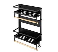 Redwestmelon Foldable Magnetic Spice Rack Fridge Storage Organiser Refrigerator Side Rack Multifunctional Kitchen Shelf (2 Tier)