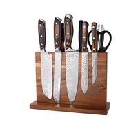 Redwestmelon Magnetic Knife Rack - Wooden Knife Block Holder with Double Sided Magnetic - Multifunctional Storage Knife Board for Knives, Scissors, Kitchen Cutlery