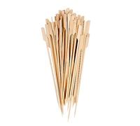 Redwood 50x Brown 25cm Bamboo BBQ Skewers - Long Handle Wooden Kitchen Oven Shish Kebab Meat Food Chocolate Cooking Barbecue Grill Sticks