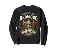 Redwood California National Parks Retro Forest Nature Emblem Sweatshirt