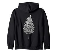 Redwood Fern Line Art Nature Lover Zip Hoodie