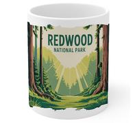 Redwood National Park California Ceramic Coffee Mug 11oz Giant Trees Forest - Tea Coffee Mug with Comfortable Grip - Unique Travel Gift Cup for Office or Home - Vibrant Long-Lasting Print ID44991