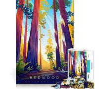 Redwood National Park Jigsaw Puzzles 1000 Pieces for Adults Strengthen Memory Group Joy Clean Edge Stylish Gift (50x75cm)