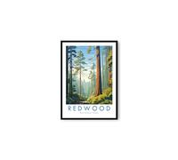 Redwood National Park Travel Poster, Redwood Travel Print, California Print, Travel Decor, Popular Print, Birthday Gift, 6x4/7x5/8x10/A3/A4 (8x10 Inches Unframed)