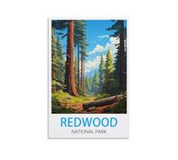 Redwood National Park Vintage Travel Poster 08x12inch(20x30cm) Canvas Print for Living Room, Bedroom, Dorm, Home, Office Wall Decoration
