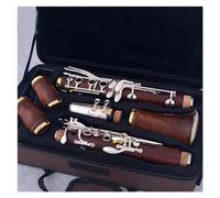 Redwood Tube Body Sliver-plated Keys Clarinet 17 Keys Bb Tone Clarinet Woodwind Instrument Clarinet Kit