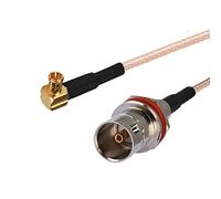 RedYutou 2pcs RF Extension Cable MCX Right Angle Male to BNC Female Bulkhead O-Ring Pigtail Cable RG179/8 inch 75ohm
