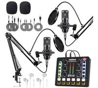 Redyyds M8 Podcast Equipment Bundle for 2,DJ Mixer with BM800 Podcast Microphone Bundle Studio Condenser Microphone Perfect for Podcasting,Recording,Singing,TikTok Live Vlog,Streaming and Gaming