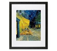 Redzarty Cafe Terrace at Night - Van Gogh Framed Wall Art Picture - Famous Painting Post Impressionism Room Decor for Home, Office, Dining Room or Kitchen (15"x12")