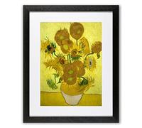 Redzarty Sunflowers by Vincent Van Gogh Framed Wall Art Picture - Print of Famous Painting for Any Room (22"x18" Black Frame)