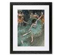 Redzarty Swaying Dancer in Green by Edgar Degas Framed Ballet Picture - Wall Art Gift Picture for Girls Bedroom, Studio, Hallway or Living Space (22"x18" Black Frame)