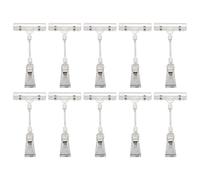 Reeatel 10pcs 6.5 inch Height Transparent Plastic Double Clips Adjustable Sign Card Display Holder