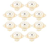 Reeatel 10PCS Ceramic B9A Gold-Plated 9Pin Vacuum Tube Socket Panel Chassis Mount for ECC81 ECC82 ECC83 EL84 6922 Vacuum Tube