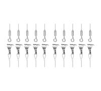Reeatel 10Pcs Picture Hanging Wire Kit, 2M X Φ1.5mm Stainless Steel with Wire Adjustable Hook and Rail Moulding Hook A