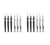 Reeatel 12Pcs Reverse Ceramic Tweezers Pointed Curved Tips Tweezer Set Non Conductive,Anti Magnetic Soldering Tweezers