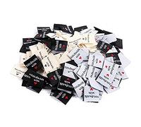 Reeatel 150 Pcs Handmade Sew-on Woven Clothing Labels Sewing Crafting Fabric Tags for Clothes Dolls Hats Shoes Sewing Crafts DIY