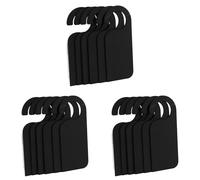 Reeatel 18 Pcs Wooden Door Sign Hanger Mini Double-Sided Wood Blackboard Chalkboard Message Notes Memo Board, Black