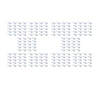 Reeatel 200 Pcs Plastic ID Card Name Tag Holder Badge Strap Clip White Clear