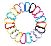 Reeatel 20pcs D-ring Locking Carabiner Keychain Spring Clip Lock Carabiner Hook Outdoor Camping Equipmengt - Professional Outdoor Camping Equipment - caribeaner,Lock Buckle