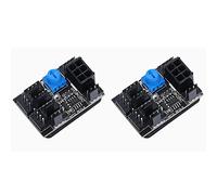 Reeatel 2X 3-Pin 4-Pin Fan Adapter PWM PC Case Cooling Fan Hub 8-Way Splitter 12V Speed Controller with 6-Pin Power Port