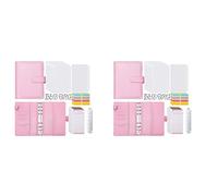 Reeatel 2X A6 Budget Binder with Zipper Envelopes, Budget Planner Book Money Saving Organizer, Cash Envelopes for Budgeting Pink