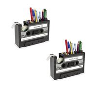 Reeatel 2X Cassette Tape Dispenser Pen Holder Vase Pencil Pot Stationery Desk Tidy Container Stationery Supplier Gift