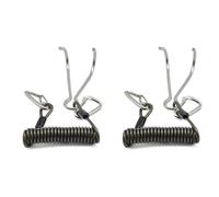 Reeatel 2X Double Head Dive Reef Rafting Hook Stainless Steel Reef Hook Spiral Coil Spring Cord Dive Safety Accessory - Black