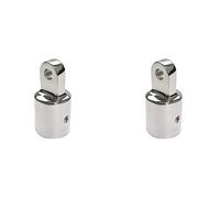 Reeatel 2X Single Screw 20mm Eye End Cap Bimini Top Hardware Marine Boat Yacht External Eye End Canopy Tube End