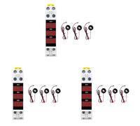 Reeatel 3X Din Rail Mount 3 Phase Ampere Meter Mini Modular Current Meter Gauge Indicator LED Digital Display Detector Ammeter