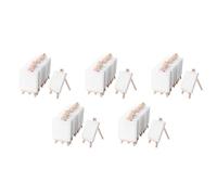 Reeatel 4 By 4 Inch Mini Canvas and 8 X 16cm Mini Wood Easel Set for Painting Drawing School Student Artist Supplies, 60 Pack