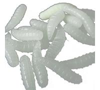 Reeatel 50pcs 1.6cm bait fishing maggot Grub Soft Baits Worms Noctilucent Night Glow