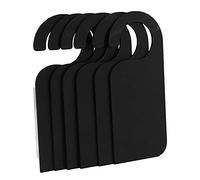 Reeatel 6 Pcs Wooden Door Sign Hanger Mini Double-Sided Wood Blackboard Chalkboard Message Notes Memo Board Door Knob Hanger Sign, Black