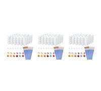 Reeatel 60 Strips 360 Pots Empty Paint Strips and 60 Pieces Paint Brushes,Paint Cup Clear Plastic Storage Containers,3Ml/0.17Oz
