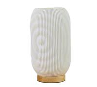 Reeatel Bedside Lamps for Nightstand Lamp Vintage Striped Small Night Light Vase Design Rechargeable Light Water Ripple Design