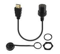 Reeatel -Compatible Male to Female Extension Cable -Compatible Flush Mount Cable for Car Boat Motorcycle Dashboard 0.