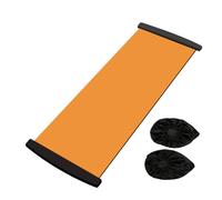 Reeatel Yoga Sliding Mat Sports Fitness Glide Plate Core Exercise Running Skating Leg Training Board Gym Equipment Easy Install Easy to Use Orange 140cm