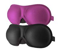 REEBENT 3D Eye mask for Sleeping,Machine Washable, Sleep Mask for Women, Blinder Blindfold Airplane(Black+Rose)