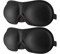 REEBENT 3D Eye mask for Sleeping,Machine Washable, Sleep Mask for Women, Blinder Blindfold Airplane (Black+Black)